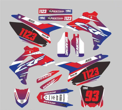 Honda CRF250 2014-2017 CRF450 2013-2016 Sticker Decal Customized Full Graphics Backgrounds PVC high translucent film