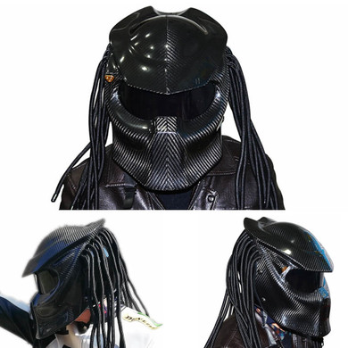 Predator Carbon Fiber Motorcycle Helmet Full Face Iron Warrior Man Helmets Casco De Moto Motociclista Depredador DOT Safety Certification
