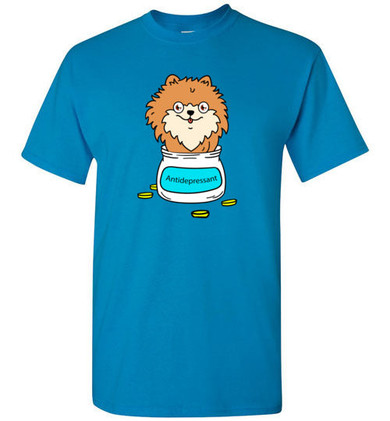 Antidepressant Pomeranian Classic Men/Unisex T-shirt