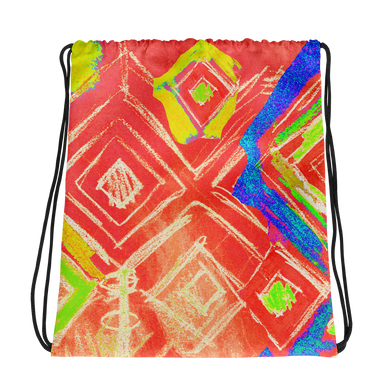 Crystal Rain in Peach Drawstring bag