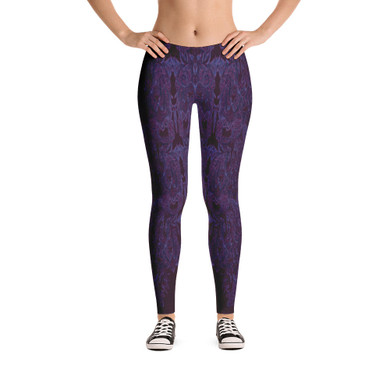 All Over Lace Spandex Bodycon Stretch Leggings in Purple