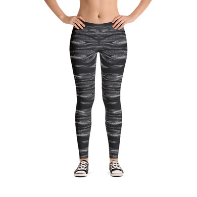 Feather Wind Stretch Bodycon Spandex Grey-Black Leggings