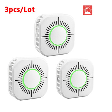 3Pcs Smoke Detector Wireless 433MHz Fire Security Protection Alarm Sensor for Smart Home Automation, Work with Sonoff RF Bridge