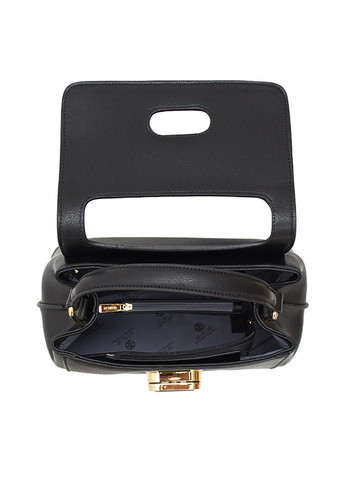 Front Plus Symbol Gold Detail Handbag with Cross Body Shoulder Strap Black/ Pink