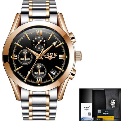 LIGE  Brand Luxury Fashion Quartz Watch