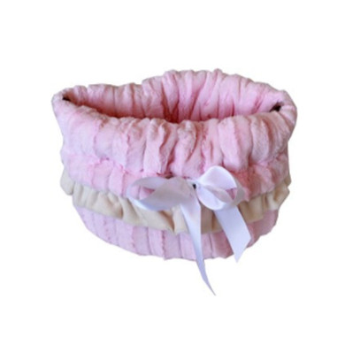 Light Pink Reversible Snuggle Bugs Pet Bed, Bag, and Car Seat All-in-One