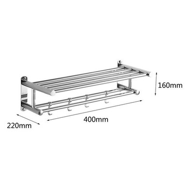 Bathroom Towel Holder Organizer Stainless Steel Wall-mounted Towel Rack