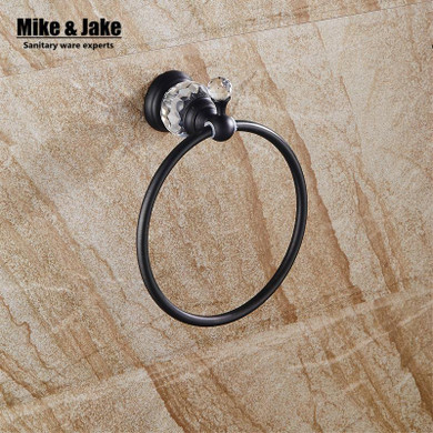 Crystal Bathroom Towel Ring Black Bathroom Towel Rack Holder Crystal Black Towel RingTowel Bar Bathroom Accessories Sy8803