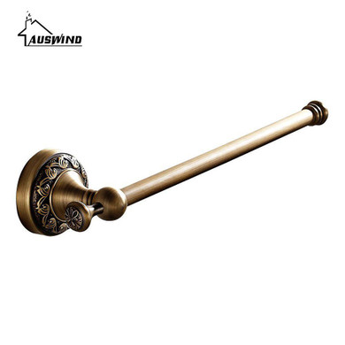 Brass European Bathroom Towel Rack 30 Cm Antique Short Single Pole Bar Carved Brass Towel Bar Wall Mounted Bathroom Products