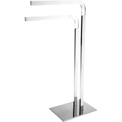 CP Standing Double Towel Rack for Bathroom Spa Towel Hanger, Brass, Acrylic CP Standing Double Towel Rack for Bathroom Spa Towel Hanger, Brass, Acrylic