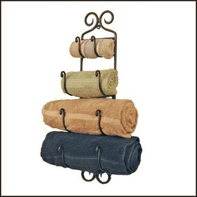 Small Adirondack Towel Rack ~Black Wrought Iron