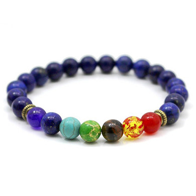 Handmade Natural Stone Bracelet  deep purple stone