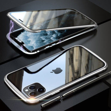 Armor Metal Frame Magnetic Case For iPhone 11 Pro Max Case Double Tempered Glass Full Cover for iPhone 11 Pro Max 2019 Funda