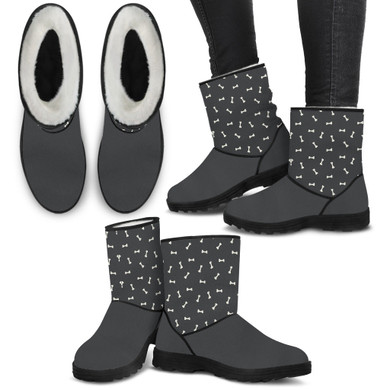 "Dog Bones Pattern"  Furry Boots
