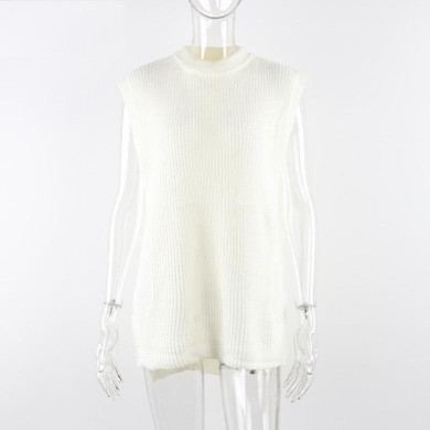 Long Loose Split O Neck Knitted