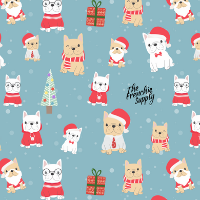 Holiday Frenchie Throw Blanket