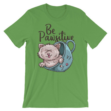 Retro Be Pawsitive Short-Sleeve Unisex T-Shirt
