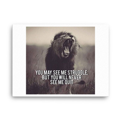 You May see me struggle, but you will never see me quit Canvas