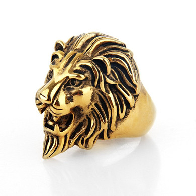 Lion Head Gold Ring