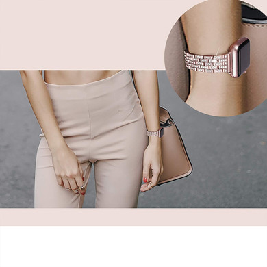 Diamond watch strap For Apple Watch  series 4 3 2 1 stainless steel strap bracelet
