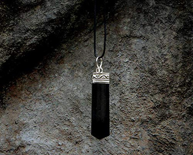 Raw Black Tourmaline Crystal Healing Pendant Necklace