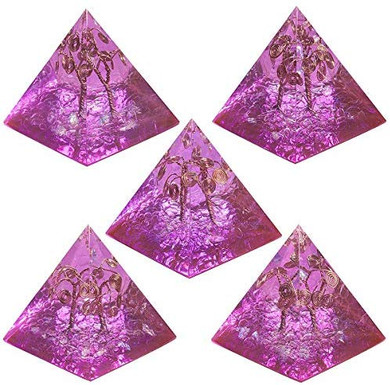 Healing Crystal Copper Wire Orgone Pyramid Stone , Reiki Balancing, Purple
