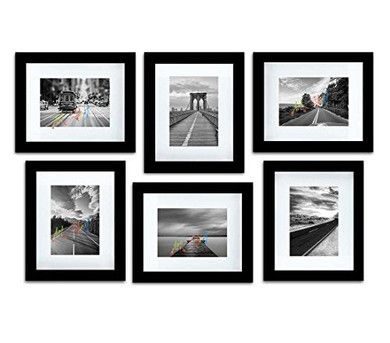 Decorative Set of 6 Individual Wall Photo Frame, White :