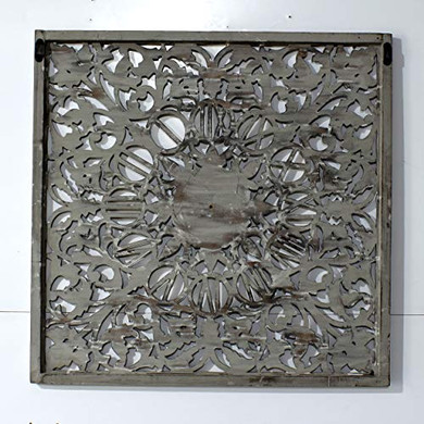 Antique White Color Handcarving on Wood Wall ,Hanging Large Wall
