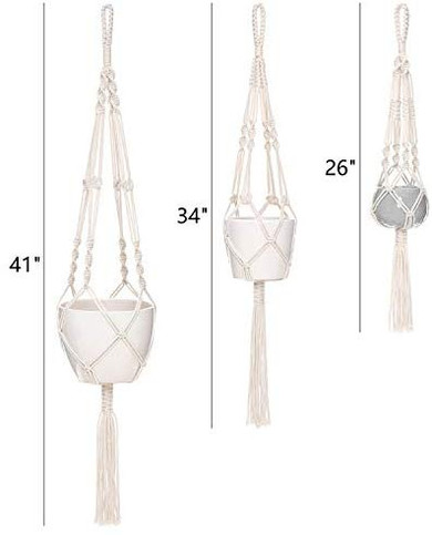 Macrame Plant Hangers 3 Different Sizes Hanging Planter for Indoor Outdoor Flower Pot Holder