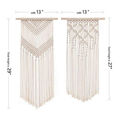 2 Pcs Macrame Wall Hanging Decor Woven Wall Art Macrame