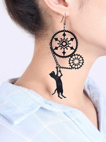 Steampunk Me Up Blackcat Earrings