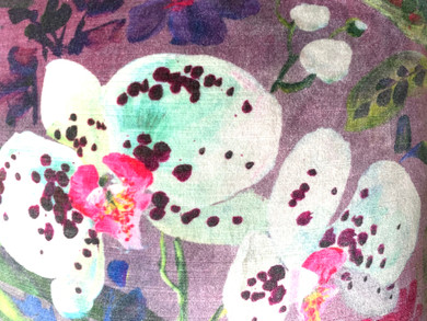 Twilight Orchids Velvet Decorative Pillow Cover or Euro Sham