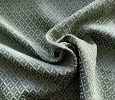 Sage Green Diamond Velvet Upholstery Fabric by the yard / Green Velvet Home Fabric / High End Upholstery Velvet