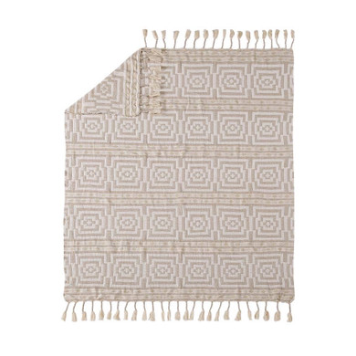 Hypnotic Throw Blanket / White Mud Cloth Style African Bohemian Throw