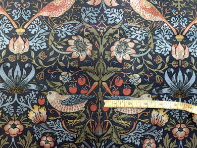 Strawberry Thief: Velvet William Morris Upholstery Fabric by the yard / Historic Velvet Home Fabric / High End Upholstery Velvet