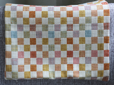12x21 Nursery Pillow Cover / 12x21 Pink Orange 12x21 pillow / Aqua Green Beige 12x21 Cushion Cover / 12x21 Cream Raw Silk Pillowcase