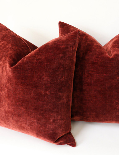 Brick Red Velvet Pillow Cover / Oxblood Pillow Cover / Southwestern Pillow / Rust Red Pillow Cover