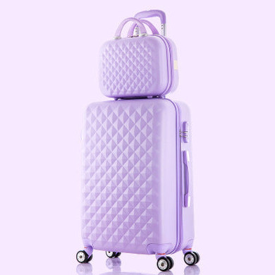 Fashion Cosmetic Bag, Travel Spinner Password Luggage, Woman Rolling Suitcase