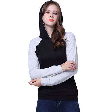 Color Block Black Hoodie
