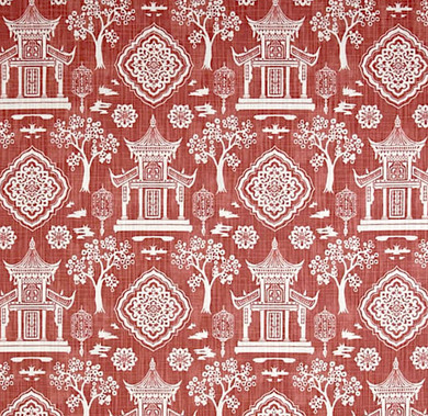 Pagoda fabric by the Yard / Linen Texture upholstery fabric / Linen Home Decor Fabric / Chinoiserie Upholstery Fabric / Asian Home Fabric