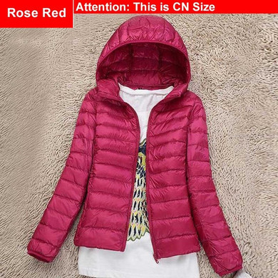 Winter Plus Size 4Xl New Ultra Light Duck Down Jackets Women Hooded Winter Coat Long Sleeve Warm Slim Down Jacket Puffer Jacket