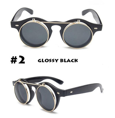 JackJad Vintage Round Retro SteamPunk Sunglasses