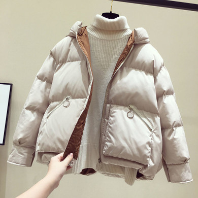 Women's Short Style New Winter Korean-Style Loose Cotton-Padded Clothes Hooded Cotton-Padded Jacket