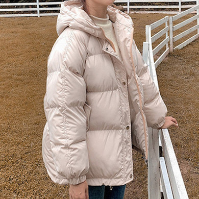 Winter Women Parkas Warm Jacket Fashion Candy Color Solid Thick Hooded Coat Winter Parkas Korean Style Outwear