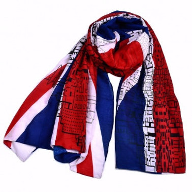 Classic Style Thick Print UK Flag Women Scarf Cotton Voile Design pashmina Shawls and Scarves Size 90*180