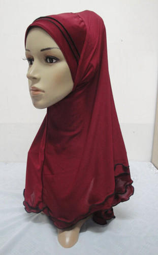 H030 high quality medium size 65*60cm muslim amira girls hijab pull on islamic scarf head wrap pray scarves