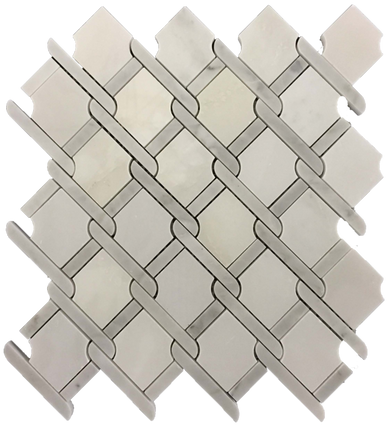 WHITE ABSOLUTE WITH BIANCO CARRARA BAR ARGYLE MOSAIC