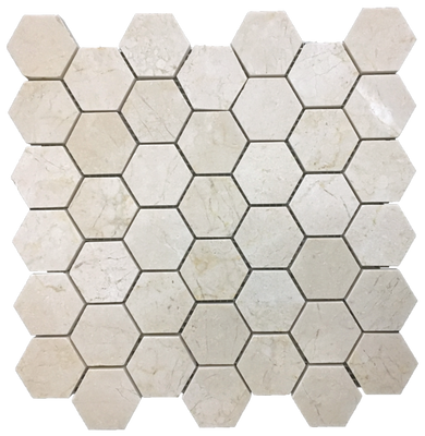 CREMA MARFIL 2" HEXAGON MOSAIC POLISHED