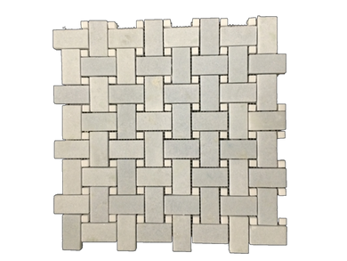BLUE CELESTE BASKETWEAVE WITH WHITE THASSOS DOT MOSAIC