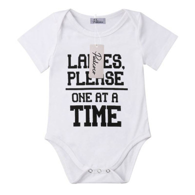 Ladies Please One At A Time Onesie